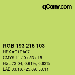 カラーコード: RGB 193 218 103 | qconv.com