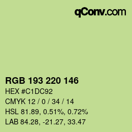カラーコード: RGB 193 220 146 | qconv.com