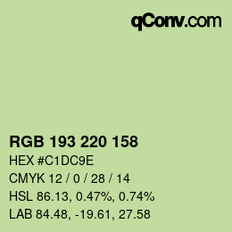 颜色代码: RGB 193 220 158 | qconv.com