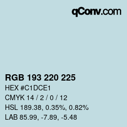 Farbcode: RGB 193 220 225 | qconv.com