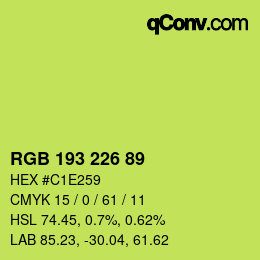 颜色代码: RGB 193 226 89 | qconv.com