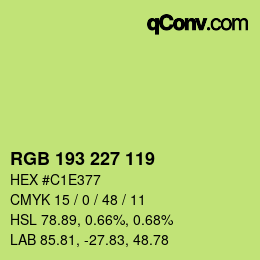 Color code: RGB 193 227 119 | qconv.com