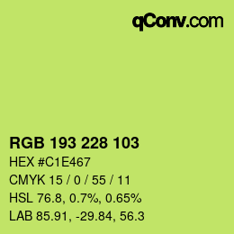 Color code: RGB 193 228 103 | qconv.com