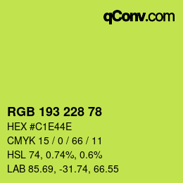 Código de color: RGB 193 228 78 | qconv.com