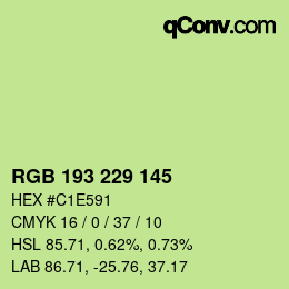 Color code: RGB 193 229 145 | qconv.com