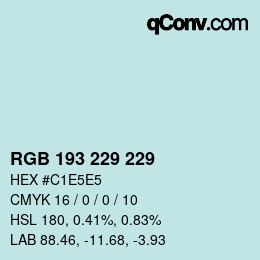 カラーコード: RGB 193 229 229 | qconv.com