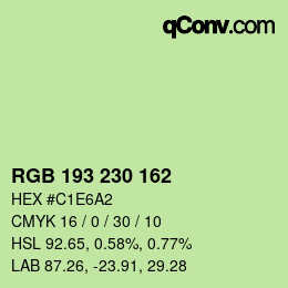 カラーコード: RGB 193 230 162 | qconv.com