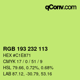 Color code: RGB 193 232 113 | qconv.com