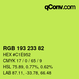 Color code: RGB 193 233 82 | qconv.com
