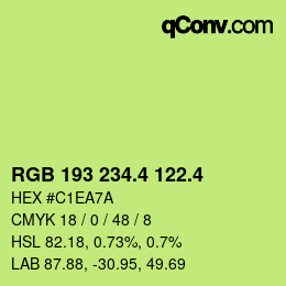 カラーコード: RGB 193 234.4 122.4 | qconv.com