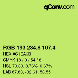カラーコード: RGB 193 234.8 107.4 | qconv.com