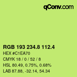 カラーコード: RGB 193 234.8 112.4 | qconv.com