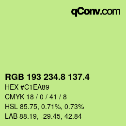 カラーコード: RGB 193 234.8 137.4 | qconv.com
