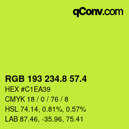カラーコード: RGB 193 234.8 57.4 | qconv.com