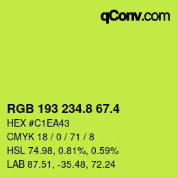 カラーコード: RGB 193 234.8 67.4 | qconv.com