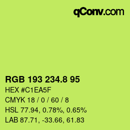 カラーコード: RGB 193 234.8 95 | qconv.com