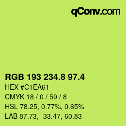 カラーコード: RGB 193 234.8 97.4 | qconv.com
