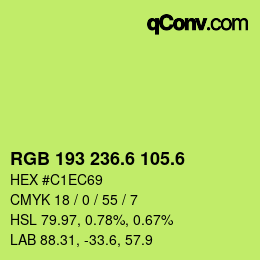 カラーコード: RGB 193 236.6 105.6 | qconv.com