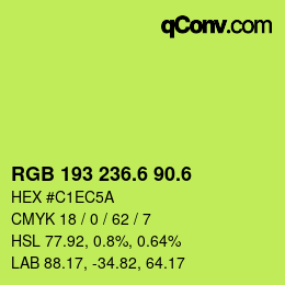カラーコード: RGB 193 236.6 90.6 | qconv.com
