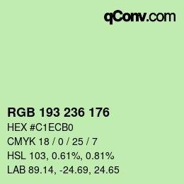 Farbcode: RGB 193 236 176 | qconv.com