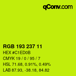 Color code: RGB 193 237 11 | qconv.com