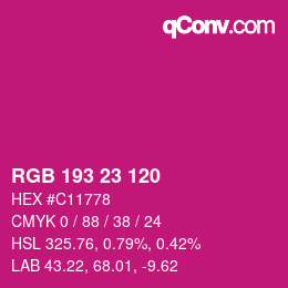 Color code: RGB 193 23 120 | qconv.com
