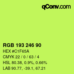 Color code: RGB 193 246 90 | qconv.com