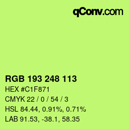カラーコード: RGB 193 248 113 | qconv.com