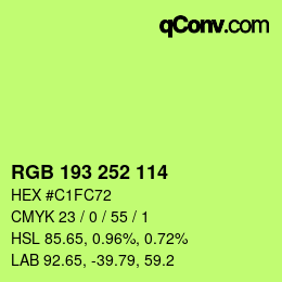 Color code: RGB 193 252 114 | qconv.com