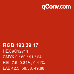 Farbcode: RGB 193 39 17 | qconv.com