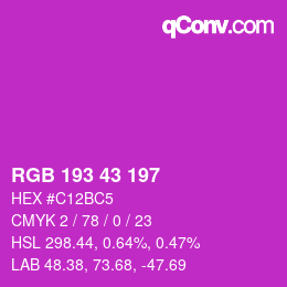 Color code: RGB 193 43 197 | qconv.com