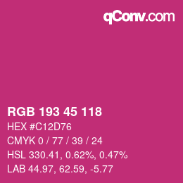 カラーコード: RGB 193 45 118 | qconv.com