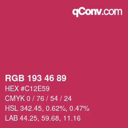 Code couleur: RGB 193 46 89 | qconv.com