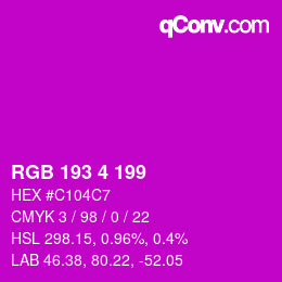 Color code: RGB 193 4 199 | qconv.com