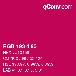 Color code: RGB 193 4 86 | qconv.com