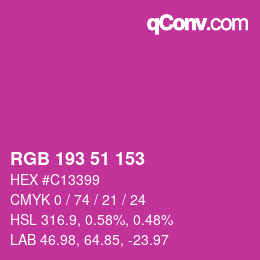 Color code: RGB 193 51 153 | qconv.com