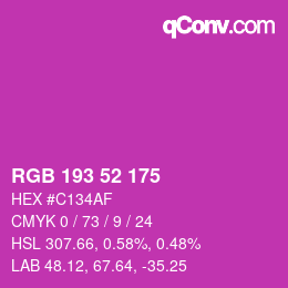 Farbcode: RGB 193 52 175 | qconv.com