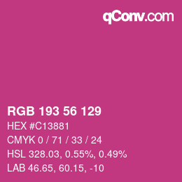 カラーコード: RGB 193 56 129 | qconv.com