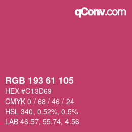 Color code: RGB 193 61 105 | qconv.com