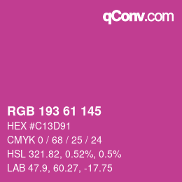 Color code: RGB 193 61 145 | qconv.com