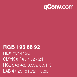 カラーコード: RGB 193 68 92 | qconv.com