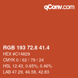 カラーコード: RGB 193 72.8 41.4 | qconv.com