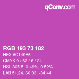Farbcode: RGB 193 73 182 | qconv.com