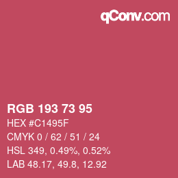 Farbcode: RGB 193 73 95 | qconv.com
