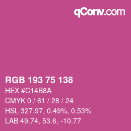 Farbcode: RGB 193 75 138 | qconv.com