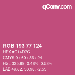 カラーコード: RGB 193 77 124 | qconv.com