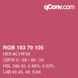 Color code: RGB 193 79 105 | qconv.com