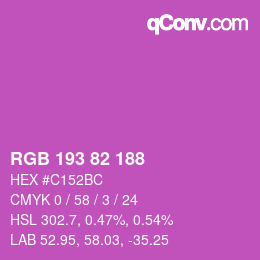 颜色代码: RGB 193 82 188 | qconv.com