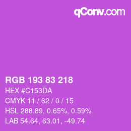 Color code: RGB 193 83 218 | qconv.com