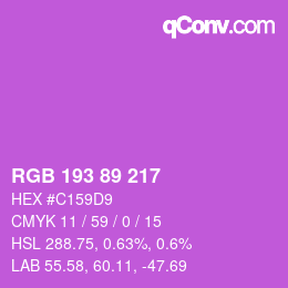 颜色代码: RGB 193 89 217 | qconv.com